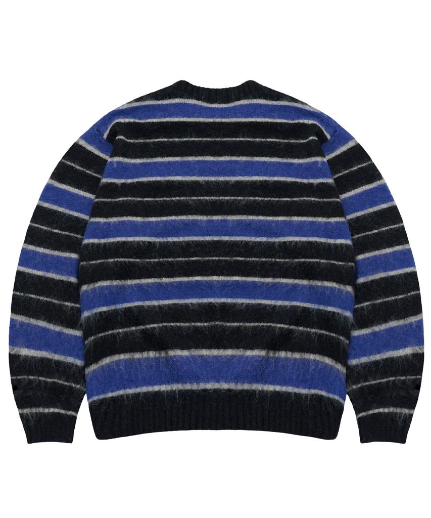 IDWS Vector Stripe Mohair Knit Black