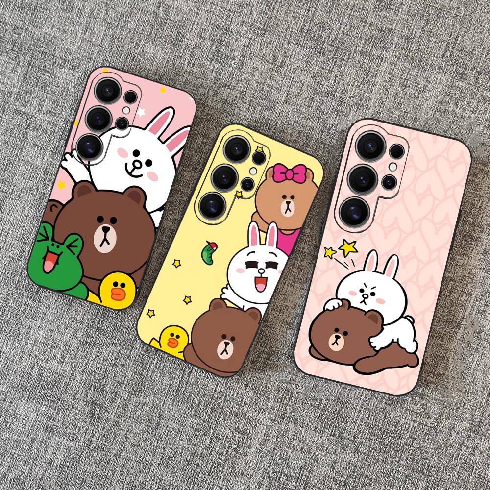 Cartoon Cute C-Cony B-Brown Phone Case For Samsung S 24 Fe 25 Ultra Plus 20 Lite 21 30 22 23 24 22 Ultra 5G Fundas