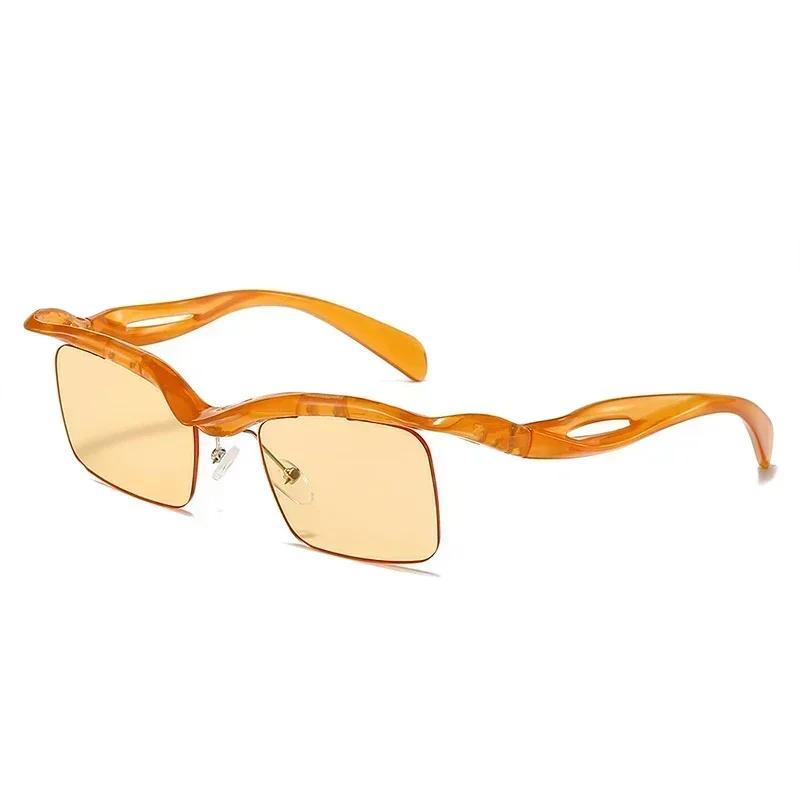 

Ретро Уникальные Квадратные Солнцезащитные Очки без Оправы Модные Океанические Линзы Оттенки Дизайнерский Бренд Мужские Панк Зеркальные Солнцезащитные Очки