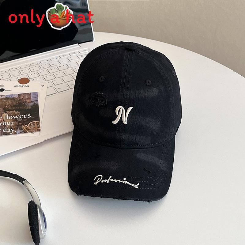 Casual Korean Embroidered Baseball Cap With Sunblock And Foldable Feature For Spring Outings