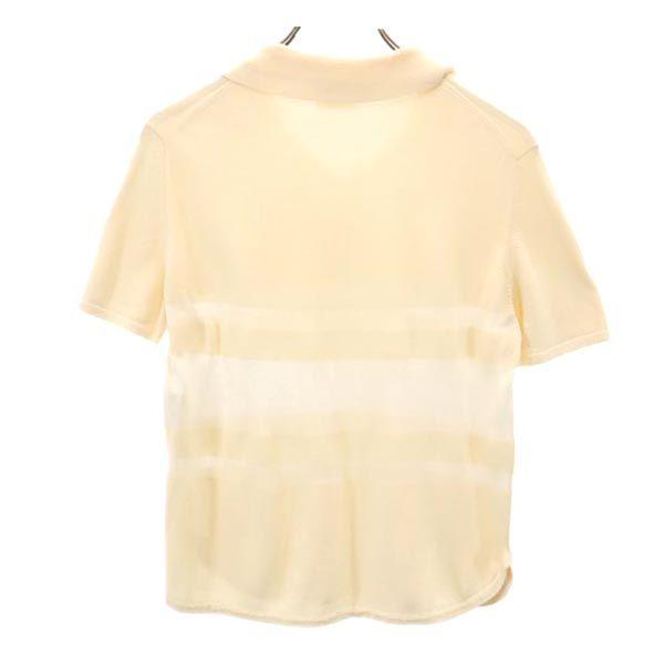 Salvatore Ferragamo Silk Blend Border Pattern Short Sleeve Knit M Sweater Women Used