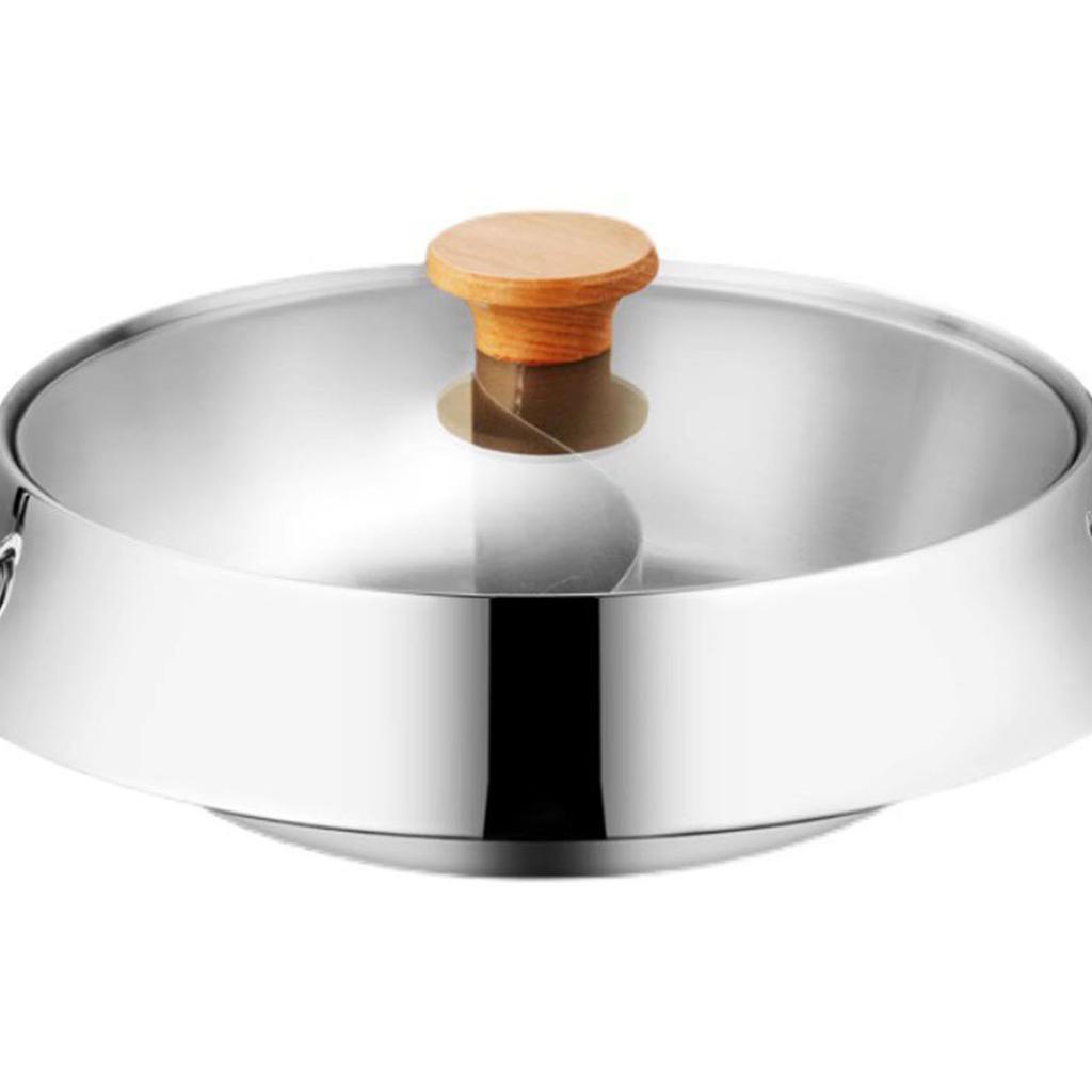 Dual Sided Hot Pot Universal Uniform Heat Conduction Shabu Shabu Pot for Home Commercial Use 304