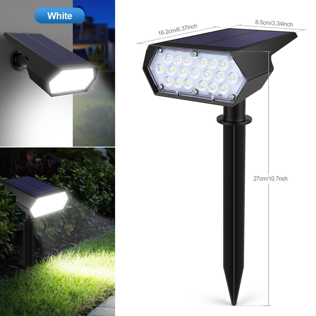 Waterproof Solar Rechargeable LED Spotlight Garden Outdoor Landscape Lawn Spike Light Yard Path Lane Footpath Night Lamp Decor