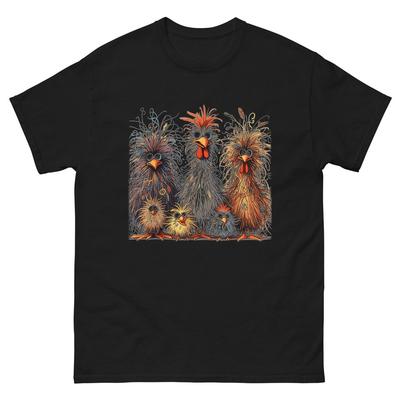 Eagerlys Bunte Lustige Hühnerkunst, Verrückte Hühnerfamilie T-Shirt