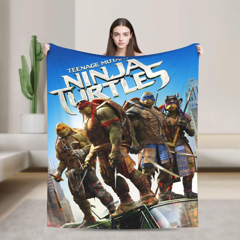 Soft Blankets Camping TMNT Game  Throw Blanket  Flannel Bedspread For Couch Chair Sofa Bed Street Trend Sofa Bed Cover