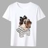 Men's T-shirt Cute Cartoon Dog Series T-shirt Summer Fashion Casual White Printed All-match Short Sleeve Top Soft Men's Clothing