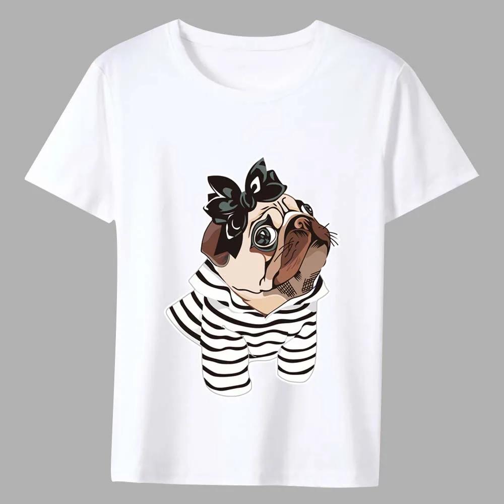 Men's T-shirt Cute Cartoon Dog Series T-shirt Summer Fashion Casual White Printed All-match Short Sleeve Top Soft Men's Clothing