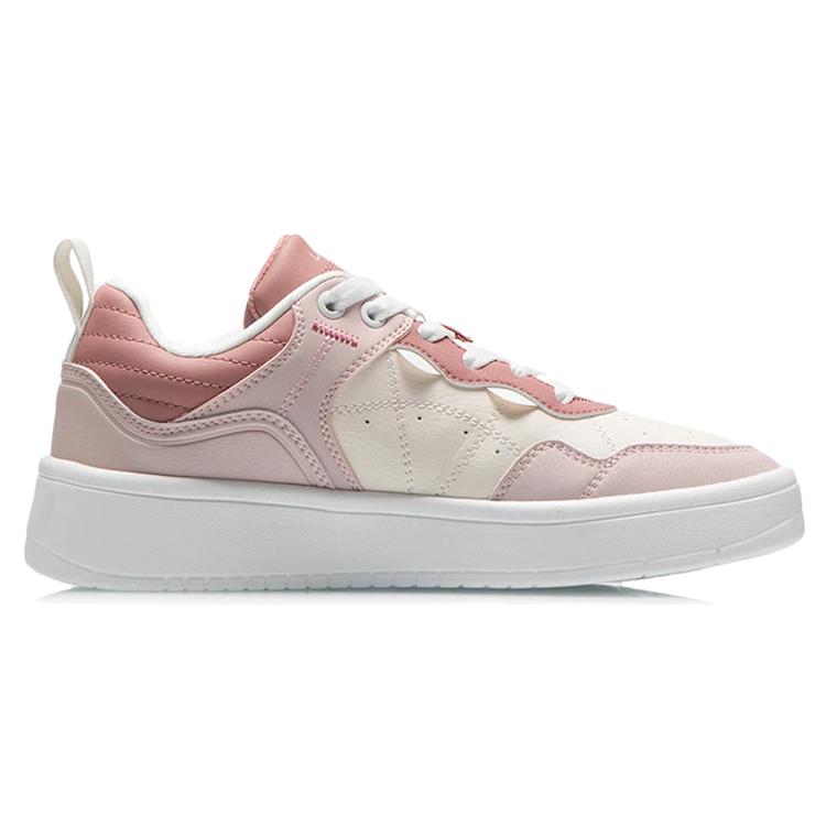 Li Ning Skateboard Shoes Women's Low Top Peach Pink/Peach Pink/Desert Pink AGCR316-3