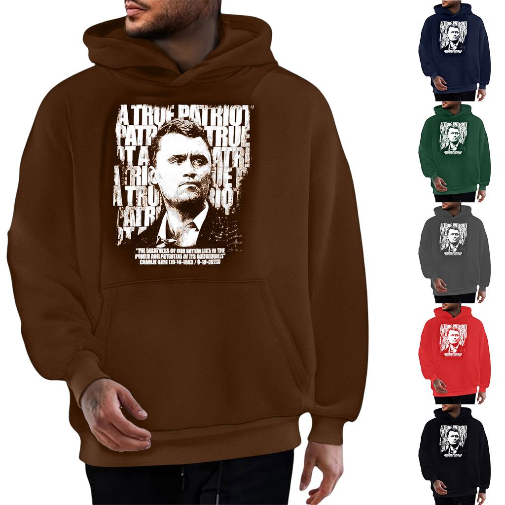 Men's Fashionable Casual Long-sleeved Printed Hooded Sweater Top