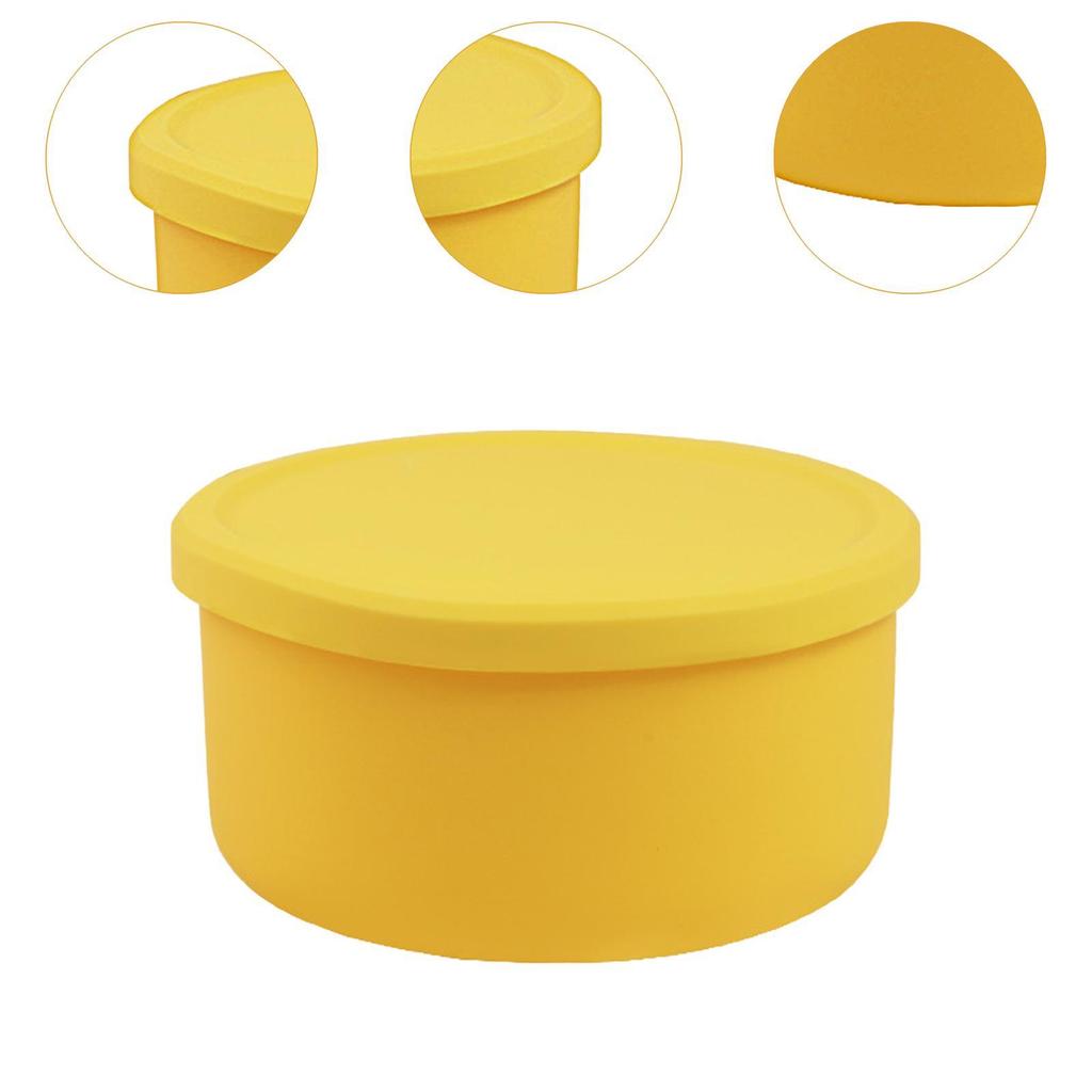 Silicone Compact Stackable Simple Round Lunch Boxes for Kids Camping Student