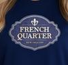 French Quarter Logo T-shirt | New Orleans Fleur-de-lis Tee, Bourbon Street Shirt