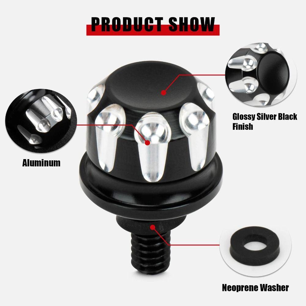 1 Set Black Motorcycle Seat Bolt Rear Side Tab Screw Kit Tab Mount Kit Fit for Harley