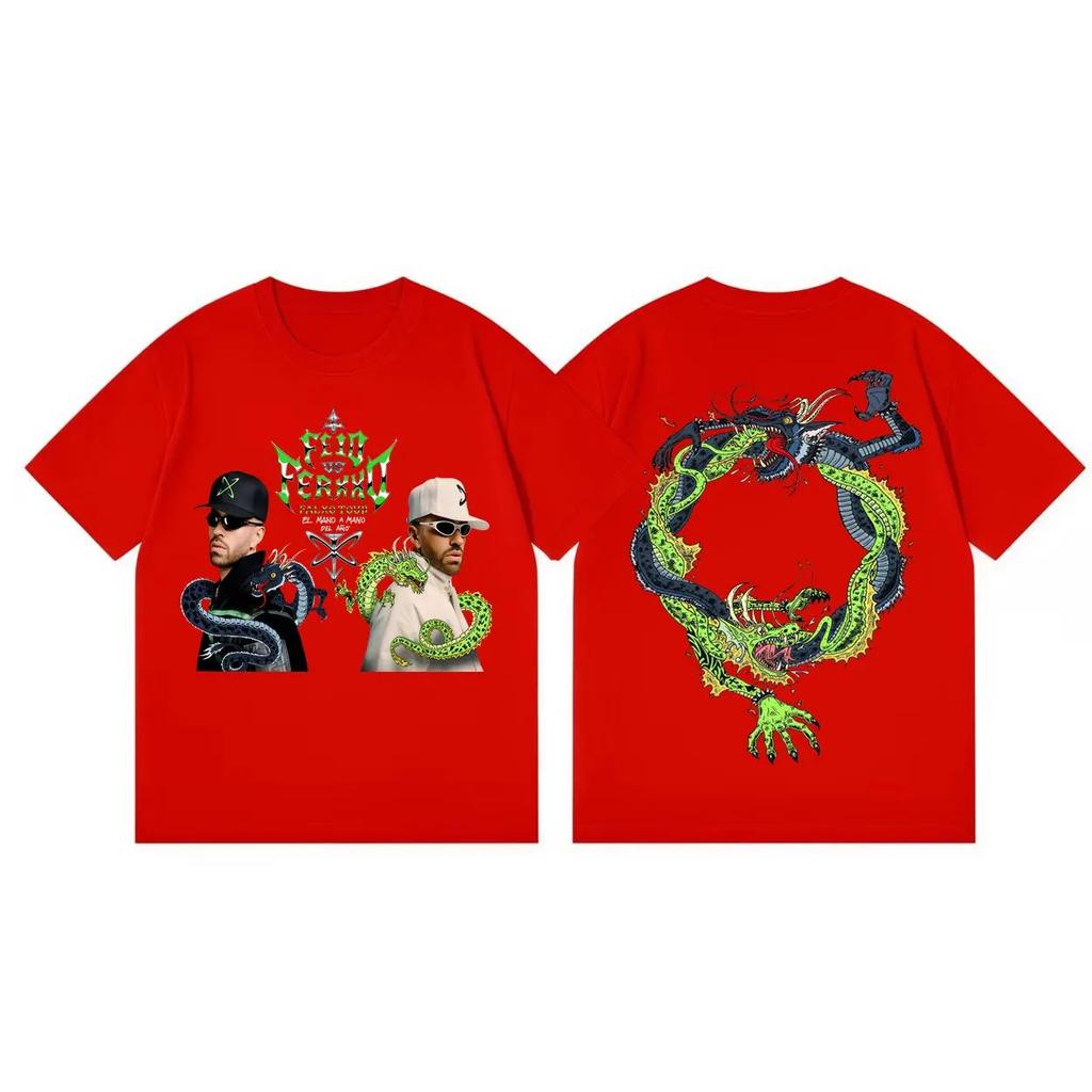 Feid Vs Ferxxo Falxo Tour 2026 Graphic T Shirts Hip Hop Vintage Short Sleeve T-shirt Men Women Fashion Y2k Oversized T-shirts
