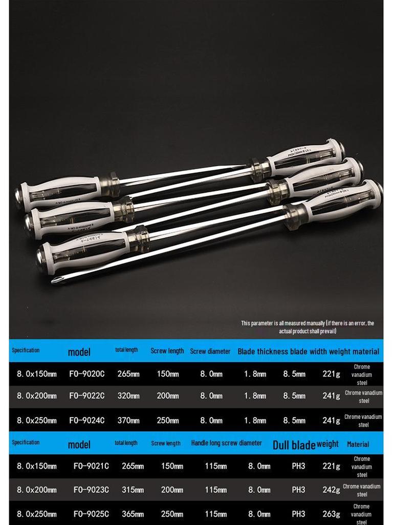 Industrial Grade Magnetic Screwdriver Set - Super Hard, Impact Resistant, Flat & Phillips Slotted Heads