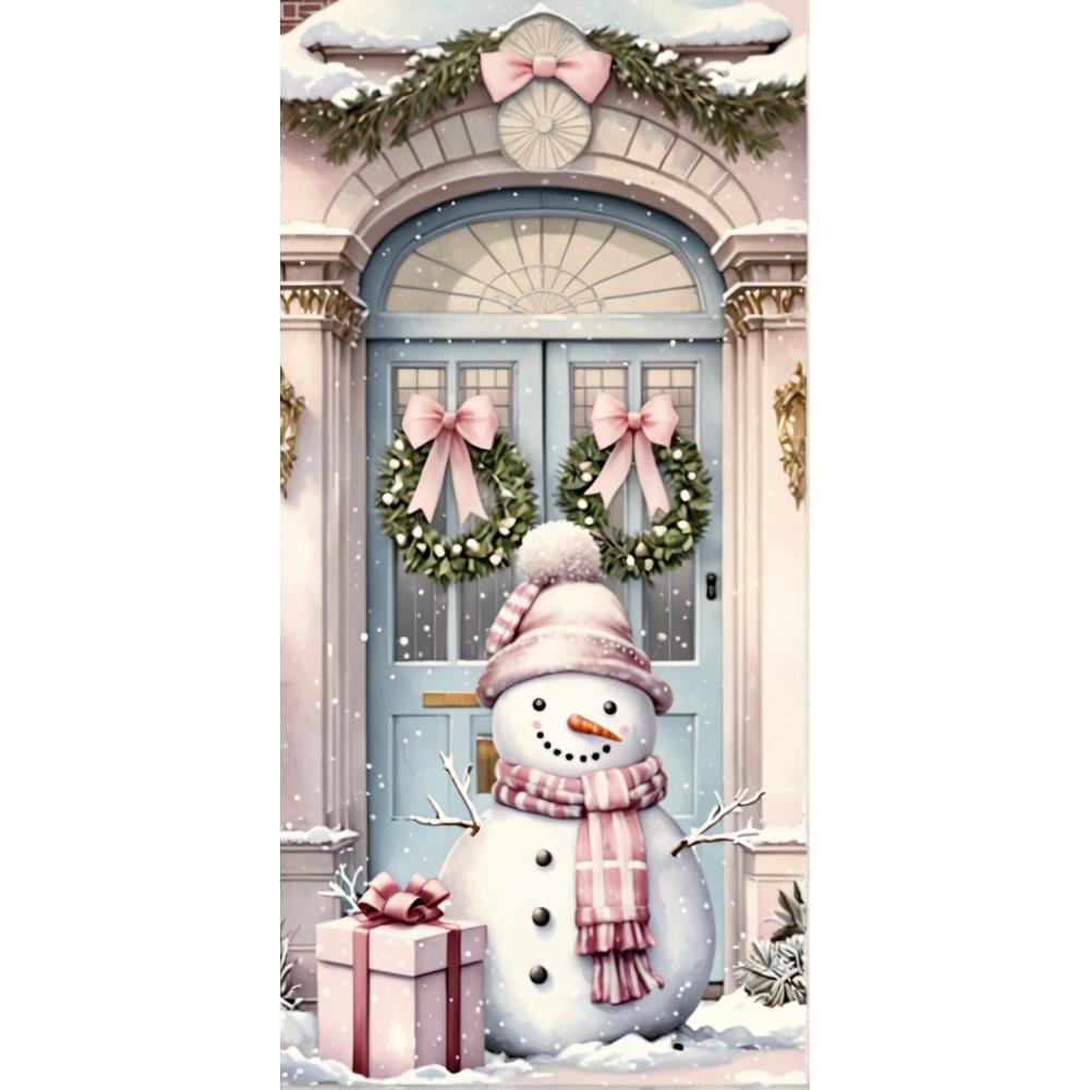 Christmas Door Lining Snowman Door Cover Christmas Outdoor Decorations For Home 2025 Ornaments Xmas Gifts 2026 New Year Decors
