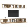Wall Mounted TV Cabinet Set 5 pcs Artisan Oak Wood Based Material
