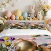 Bedding Pillowcase Quilt Cover 3-Piece Set Rabbit Chicken Colorful Egg Floral Pattern, Easter Home Decoration