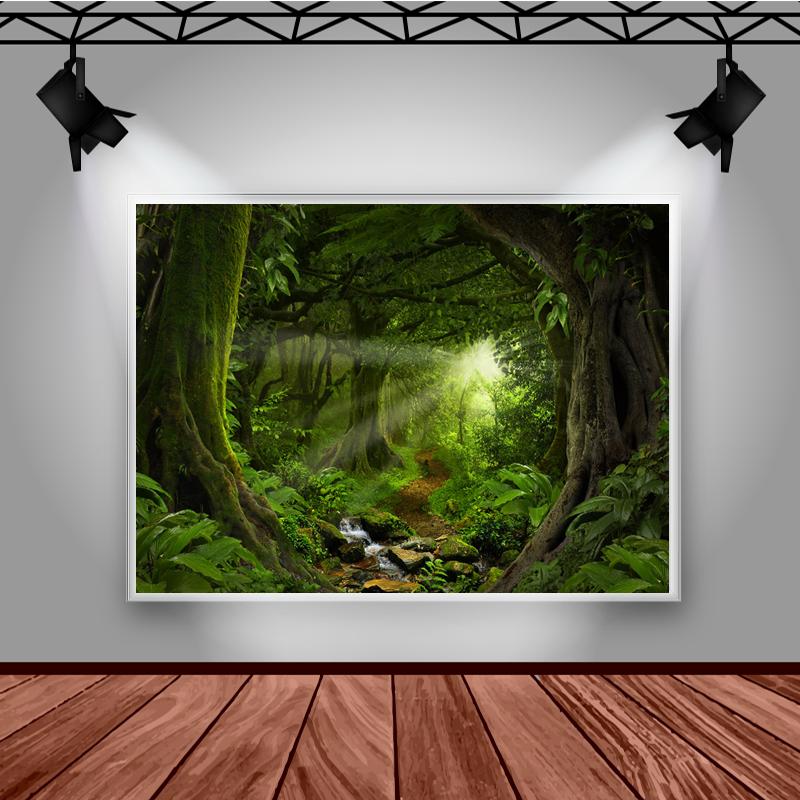 Mocsicka Spring Jungle Forest Tree Backdrop Photography Sunshine Nature Outdoor Photo Background Kid Adult Studio Prop Wallpaper