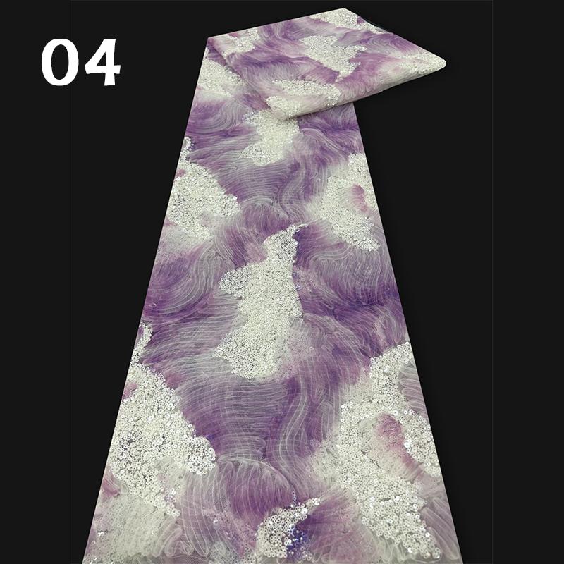 Luxurious Pearl Beaded Embroidery Fabric High Quality Lace Sequin Tulle Lace Designer Fabric For Diy Sewing Dress Clothes