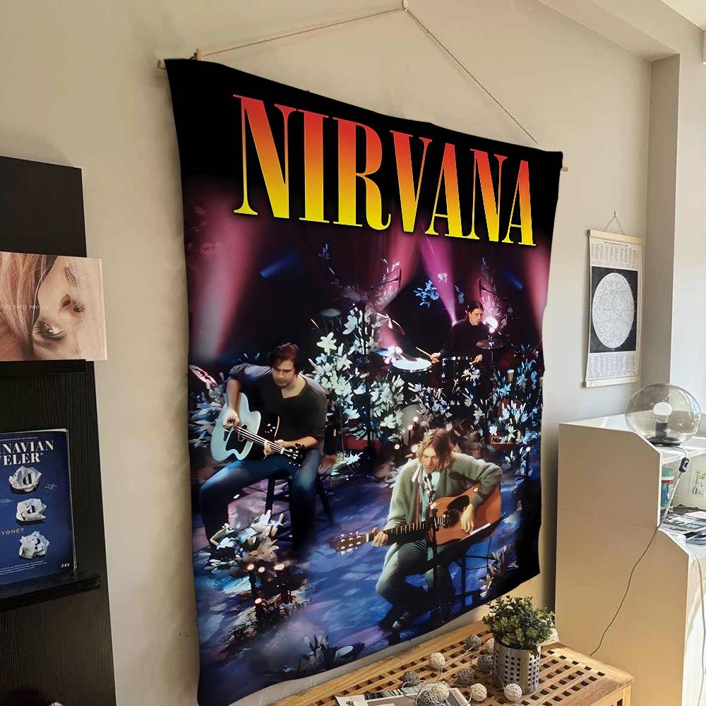 Nirvana Band Magazine Classic Anime Cartoon Tapestry Art Science Fiction Room Home Decor Wall Hanging Home Decor