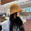 Solid Color Chenille Knitted Fisherman Hat Retro Design Panama Cap British Style Hat  Casual Wear