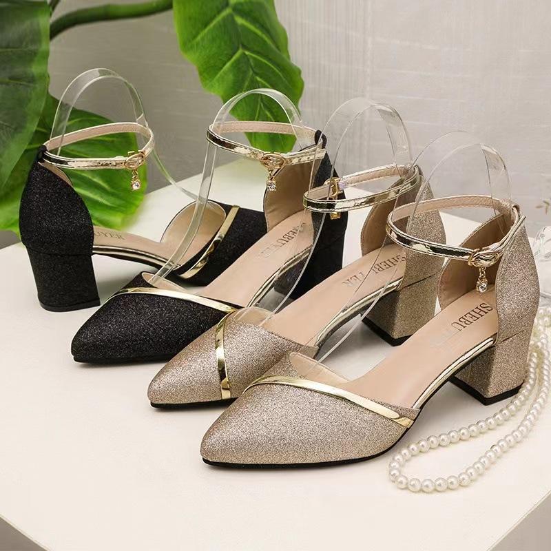 2026High Heels Fashion High Quality Women Sandals Golden Party Night Club Pumps Sexy Sequins Women Shoes Sandalias de mujer