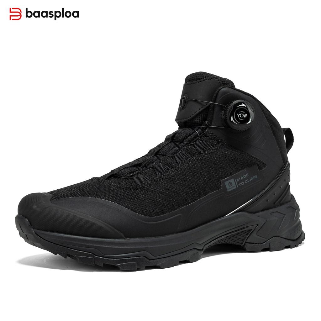 Baasploa Men's Autumn/Winter Outdoor Mountaineering Shoes and Boots Anti slip, Warm and Comfortable, Autumn/Winter Men's Shoes Promotion