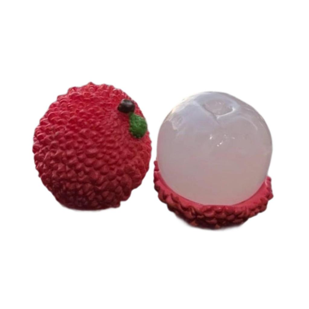 2Pcs Fruit Cute Ornament Car Dashboard Decorations Universal Non Slip Interior Decor for Bedroom Restaurant Office Apple Lychee
