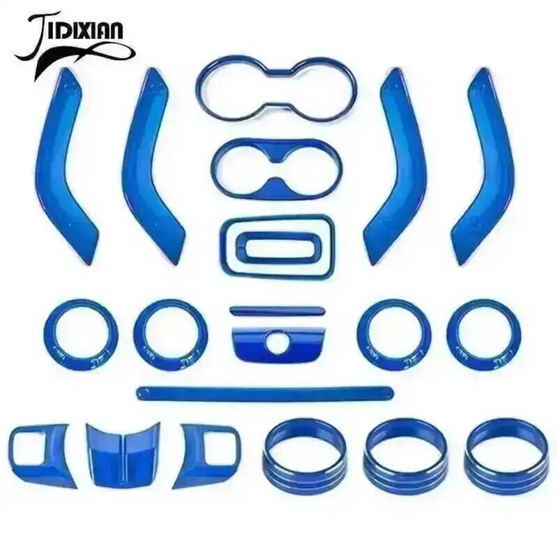 21 PCS Car Steering Wheel Air Conditioning Vent Gear Cup Holder Interior Decoration Accessories for Jeep Wrangler JK 2011-2017