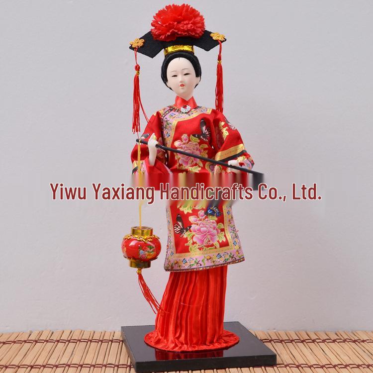Seidenpuppenpuppe einer Prinzessin der Qing-Dynastie - Haus- & Hoteldekoration, Geschenk, Reiseandenken