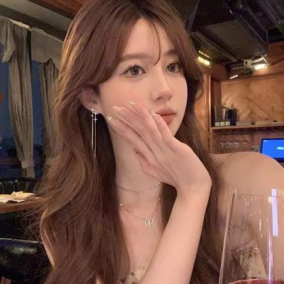 Silver Needle Star Zircon Fringed Earrings Femininity Long Earrings Popular Internet Celebrity Earrings