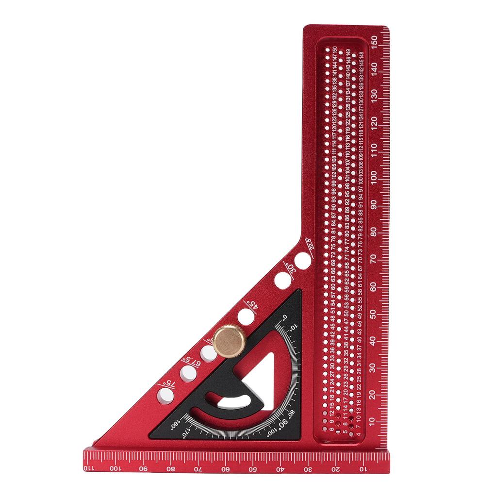 Multi Angle Measuring Ruler 0 180 Degrees  Adjustable Aluminum Alloy Anodized Finish Measuring Miter Triangle Ruler for
