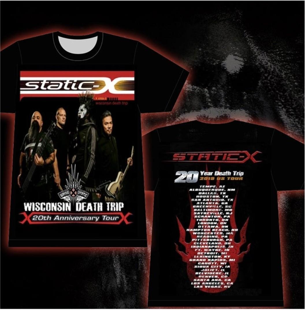 New Static-X XL T-Shirt Wisconsin Death Trip 20th Anniversary Tour Nu Metal Xero Unisex T-Shirt XXXXL