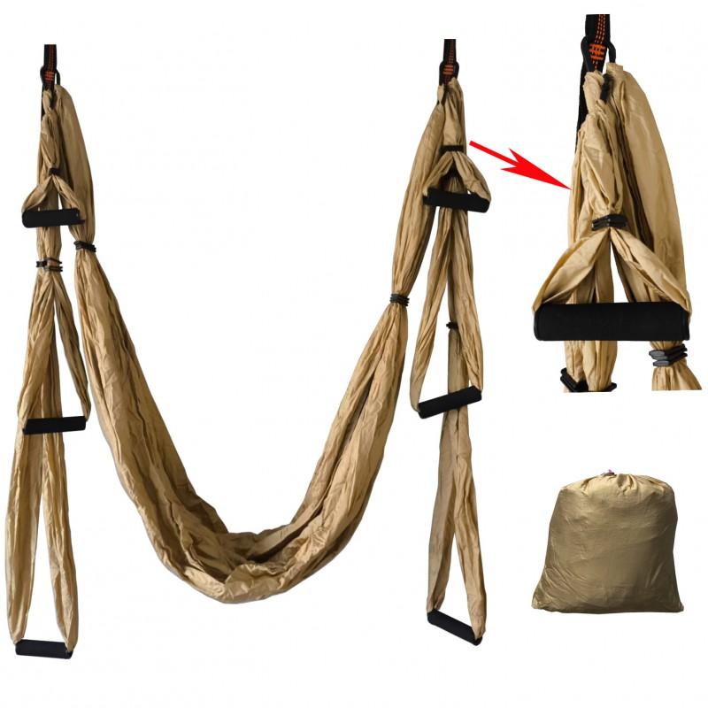 Aerial Yoga Hammock With Locking Carabiners Nylon Anti-Slip Suspension Strap Inversion Therapy Fitness Training