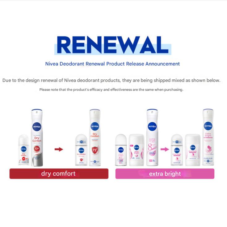 Nivea Deodorant Spray 60ml (Dry/Bright) Choose 1 of 2