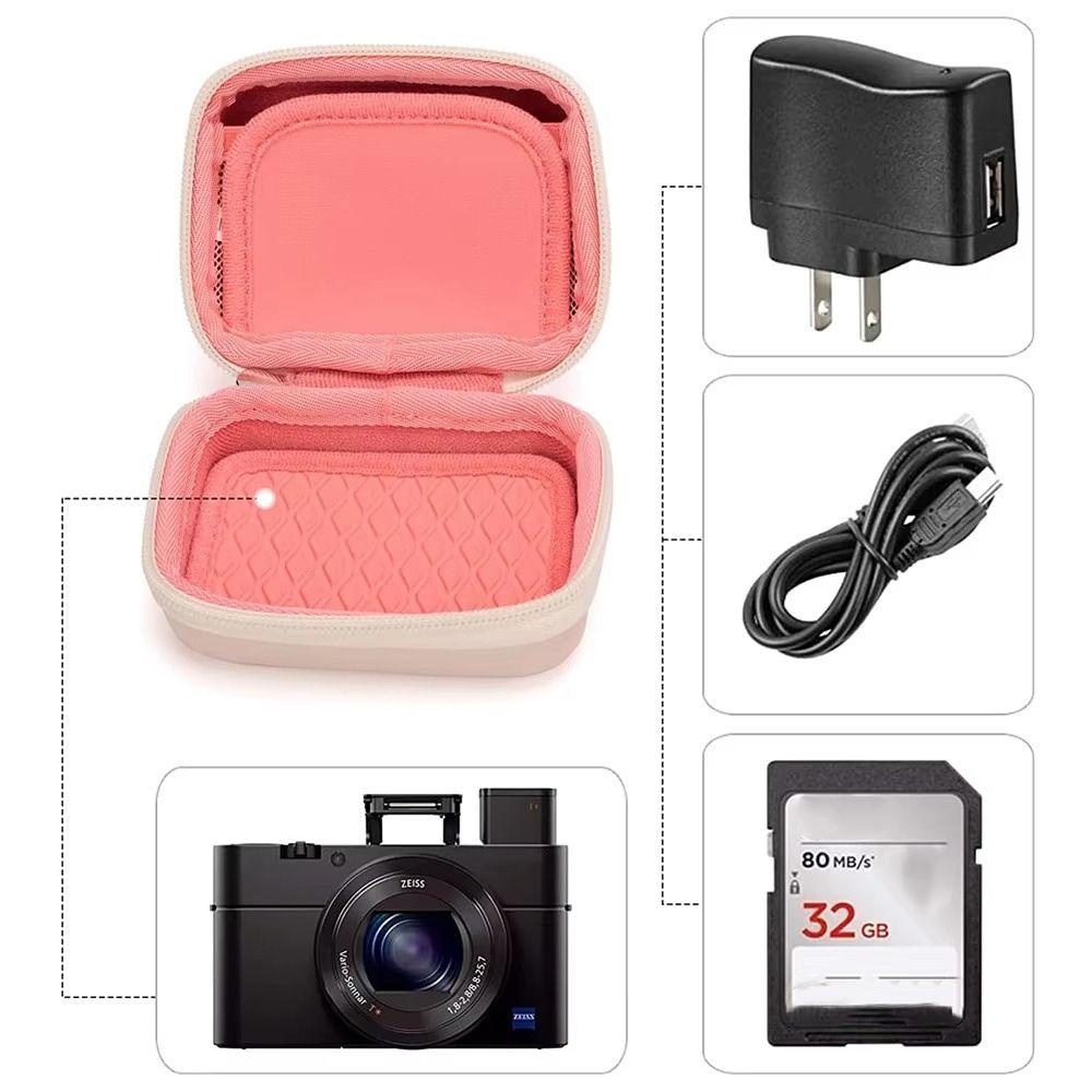 Hard Case Digital Camera Protective Case PU Camera Storage Bags  Camping Travel Cosmetics