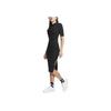 Nike Sportswear Essential Logo Embroidered Side-Slit Midi T-Shirt Dress Women Dress Black DV7879-010