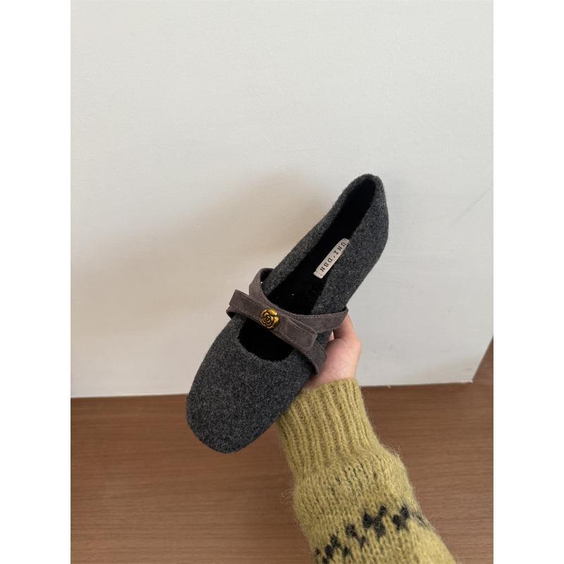 High-end Women's Autumn and Winter Warm Cotton Shoes with Inner Height Increase and Fleece. Single Shoes