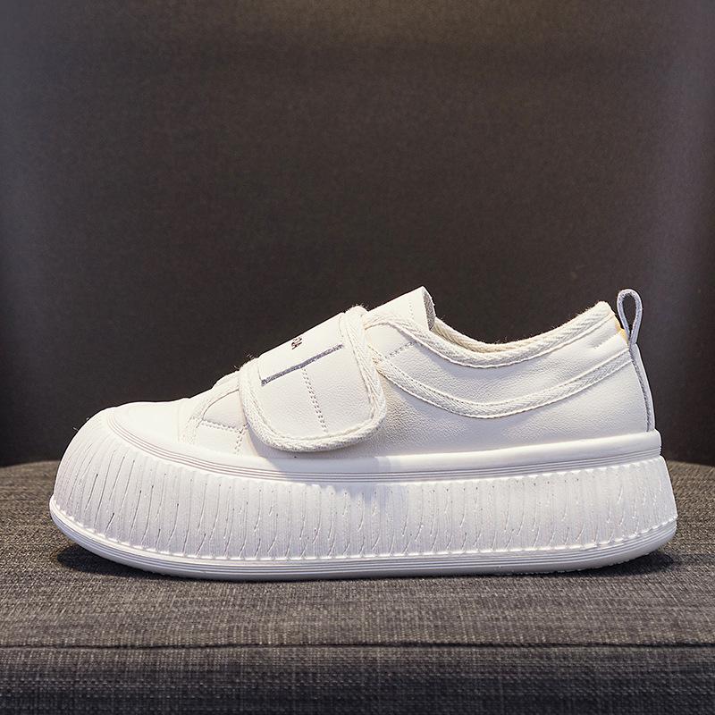 Ugly Cute Big Head Bread Shoes New Niche Versatile Casual Leather Little White Shoes Fisherman Breathable Thick-soled Biscuit Board Shoes