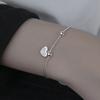 925 Sterling Silver Heart  Bracelet Shape Charm Bracelet & Bangle For Women Pulseras Bijoux Paired Bracelets Silver 925 Jewelry