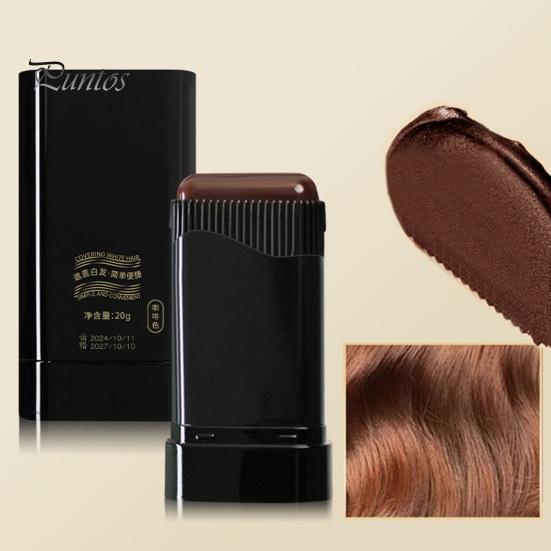 20G 2-In-1 Hair Dye Comb Gray Hair Coverage Waterproof Sweat-Proof Disposable Hair Dyeing Touch-up Brush Temporary Brown Black Hair Coloring Stick