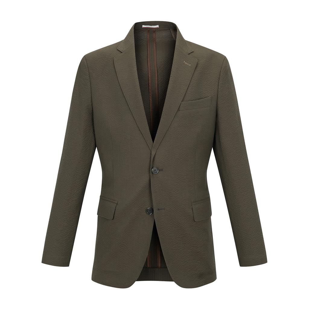 Ferraromilano Cotton Blend Seersack Jacket Cocoa (Am0Fozc20255)