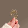 Hollow Out Rose Brooch for Women Metal Badge Fashion Exquisite Corsage Lapel Pins Clothing Accessories