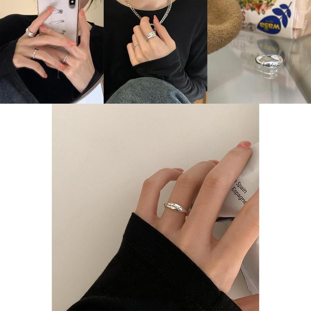 Unique Korean Style Smiley Face Geometric Open Adjustable Ring For Women Fashion