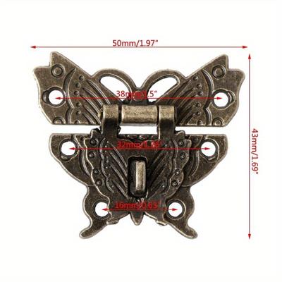 5Pcs Wooden Jewelry Box Case Lock Pad Chest Lock For Box Accessories Retro Vintage Butterfly Latch Hasp