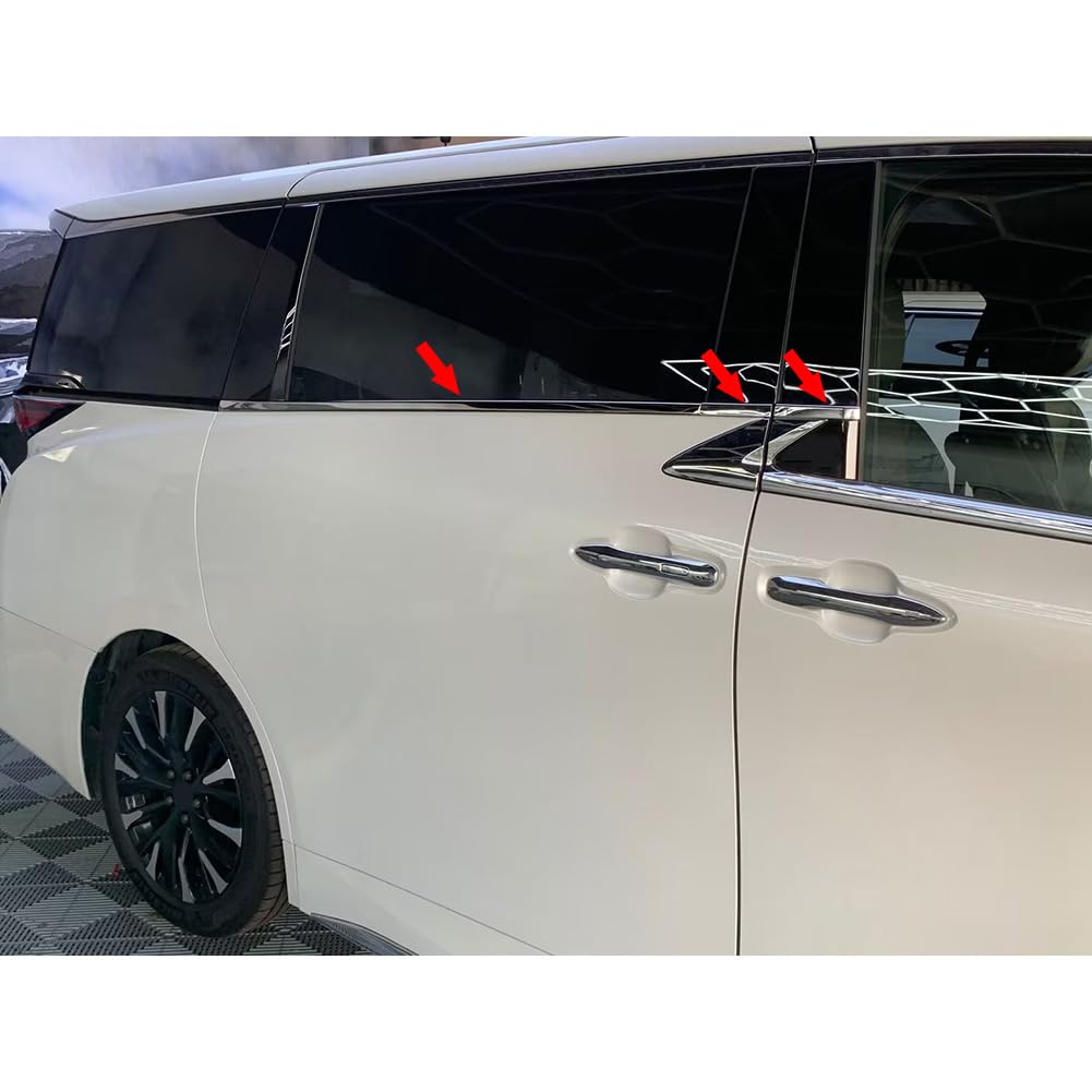 RUIQ Toyota New Alphard Vellfire 40 Series Exclusive Exterior Side Door Window Trim Garnish Exclusively Designed for Toyota Alphard Vellfire Silver