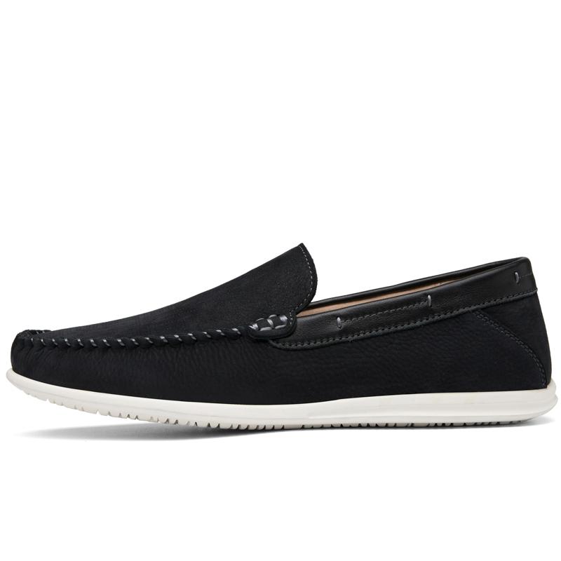 Fashion Genuine Leather Men Shoes Luxury Formal Casual Mens Loafers Moccasins Soft Breathable Slip on Boat Shoes Outdoor High Quality