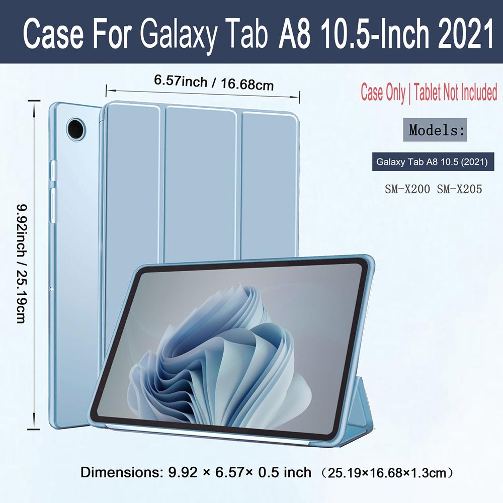 Case for Samsung Galaxy Tab A8 10.5-Inch 2022 (SM-X200/X205/X207), Slim Lightweight Stand Tablet Cover with Auto Wake/Sleep