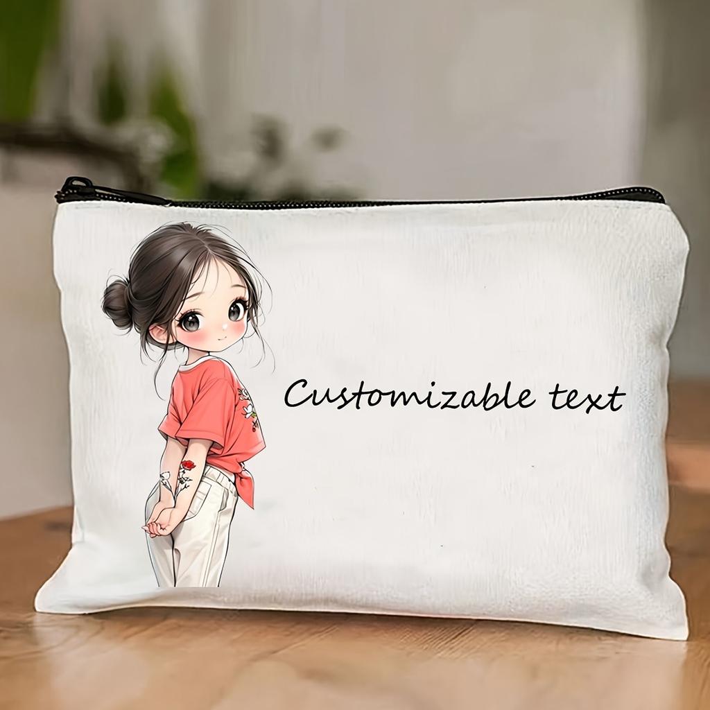 Chic Custom Unique Vintage Cute Floral Makeup Bags for Girls Cosmetic Pouch Toiletry Bag Pencil Case Travel Storage