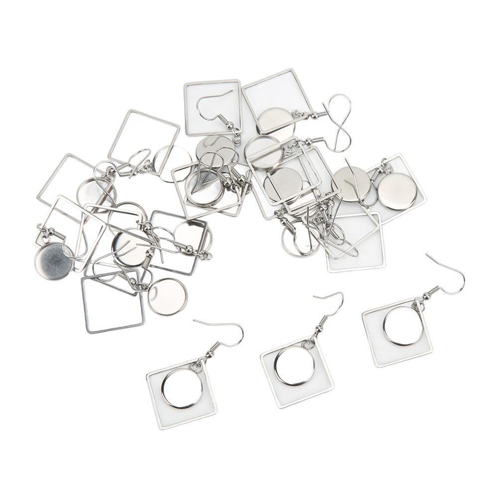 20Pcs Hollow Out Earring Bezel Trays 12mm Earring Base Settings Earring Blanks DIY Jewelry Findings